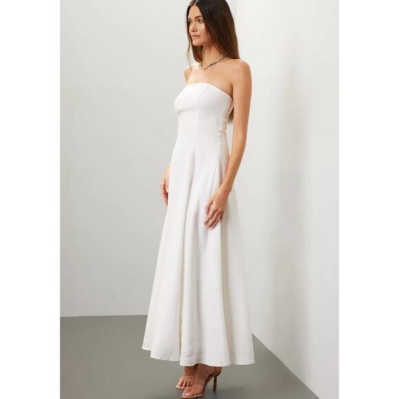 FAVORITE DAUGHTER Women's Favorite Linen Dress Size 10 In White - Picture 2 of 12